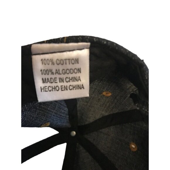 Los Angeles Blue Denim Strapback Cap Hat Faux Leather Trucker Baseball - Picture 5 of 5